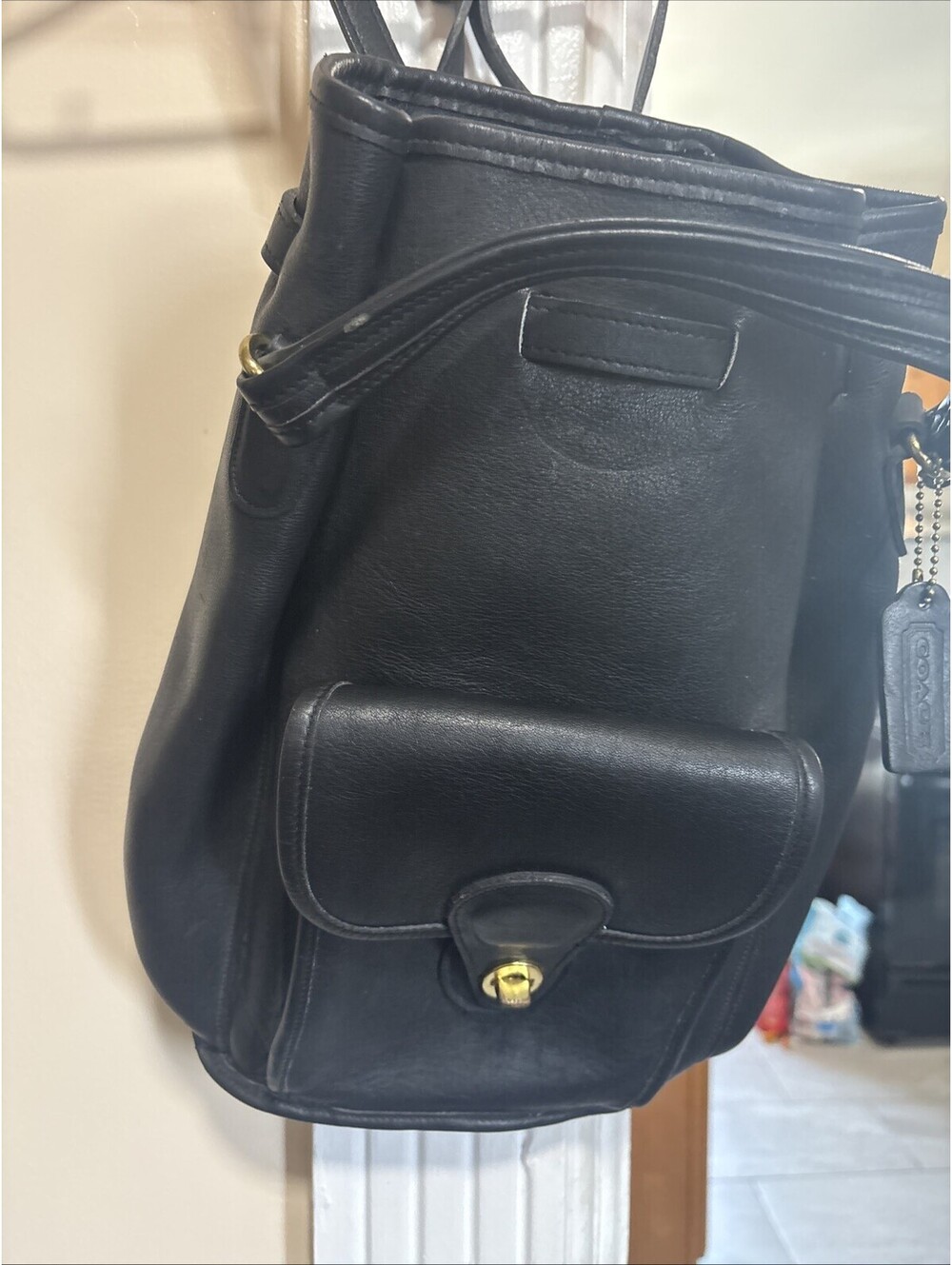 Coach Black Leather Backpack Purse 992 Large Vintage No C2t-9790